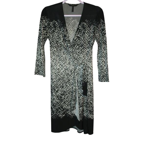 Bcbg Robe Dress 3/4 Sleeve V Neck Small Petite - Picture 1 of 6